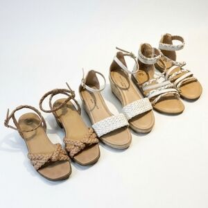 Kids Marc Fisher & Other Luxury Sandals with Tan and Cream Braided Straps